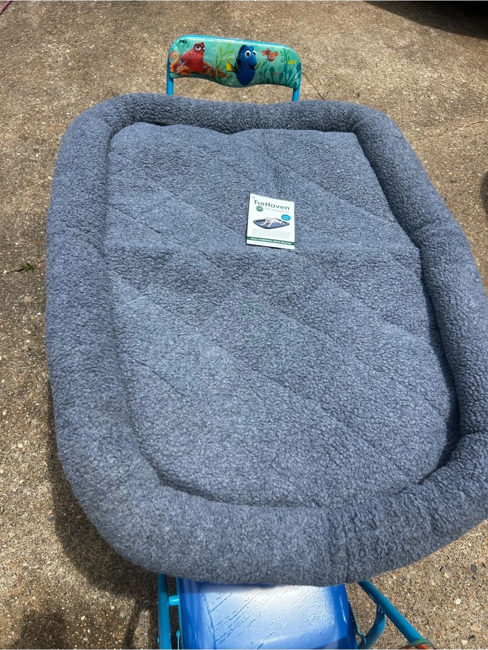 Faux Lambswool Crate Bolster Bed — Large Gray